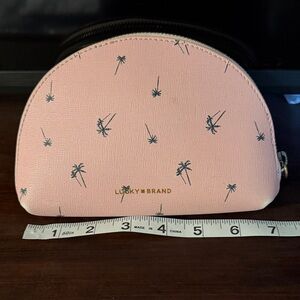 Lucky Brand Pink Palm Tree Cosmetic Bag